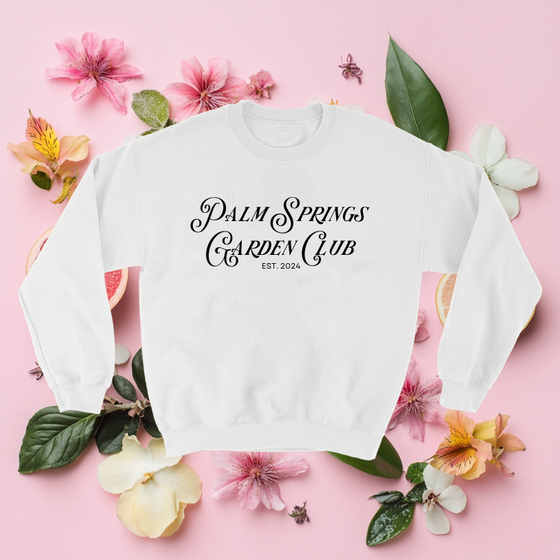 Palm Springs Garden Club White Sweatshirt